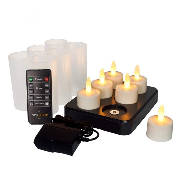 LED-fyrfadslys / LED-te-lys – sæt med 6